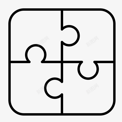 游戏商务拼图svg_新图网 https://ixintu.com 商务 拼图 游戏 细线