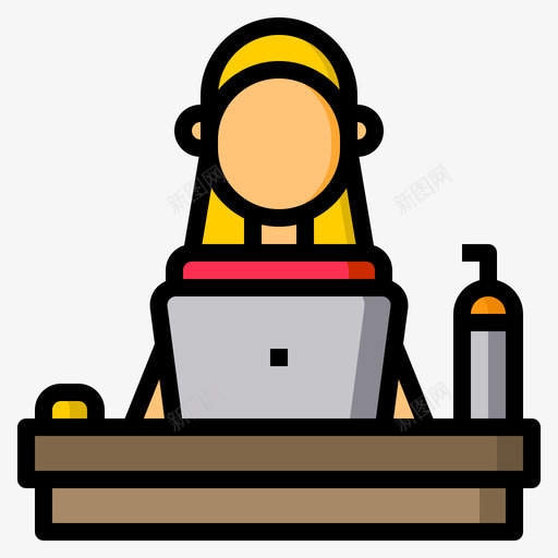 工作在家工作86线性颜色svg_新图网 https://ixintu.com 工作 在家 线性 颜色