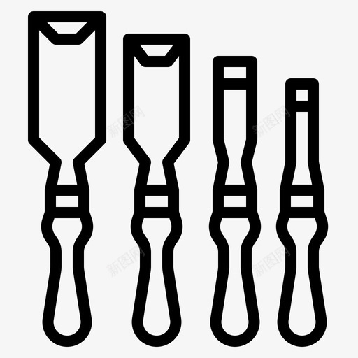 凿子雕刻凿槽svg_新图网 https://ixintu.com 工具 凿子 雕刻 凿槽 轮廓