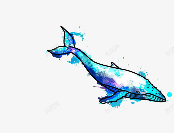 水彩手绘童话海洋鲸鱼卡通装饰PS透明高清48水彩手png免抠素材_新图网 https://ixintu.com 水彩 手绘 童话 海洋 鲸鱼 卡通 装饰 PS 透明 高清