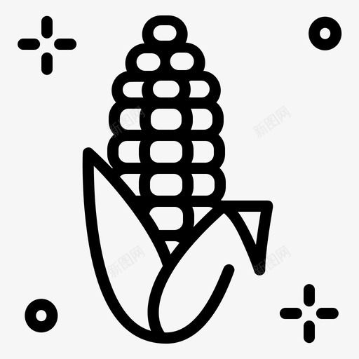 甜玉米食物收获svg_新图网 https://ixintu.com 收获 爆米花 玉米 笔划 致谢 轮廓 道谢 食物