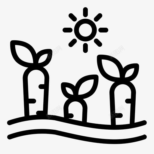 农业胡萝卜种植svg_新图网 https://ixintu.com 农业 胡萝卜 种植 植物 图标 大纲