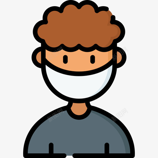 男孩头像戴着医用面具7线性颜色svg_新图网 https://ixintu.com 男孩 头像 戴着 医用 面具 线性 颜色
