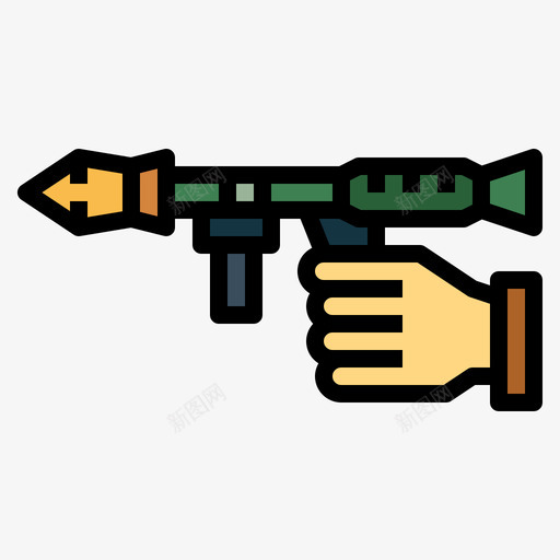 火箭筒武器15线性颜色svg_新图网 https://ixintu.com 火箭筒 武器 线性 颜色