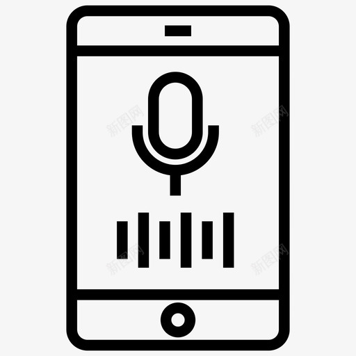 移动录音机手机录音机录音机应用程序svg_新图网 https://ixintu.com 录音机 移动 手机 新闻 应用程序 智能 音频 识别 媒体 向量 图标