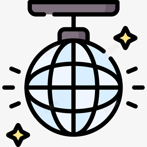 迪斯科舞会夜派对61线性颜色svg_新图网 https://ixintu.com 迪斯科 舞会 派对 线性 颜色