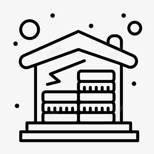 硬币房贷房子svg_新图网 https://ixintu.com 硬币 房贷 房子 投资 黑线