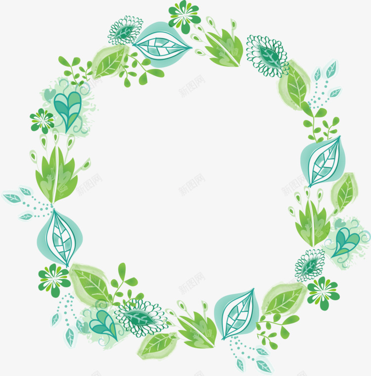 插画花环小清新模板动植物png免抠素材_新图网 https://ixintu.com 插画 花环 清新 模板 动植物