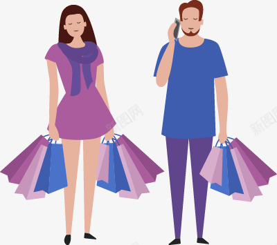 正在购物的情侣扁平ui人物图免扣扁平等距插画人物合png_新图网 https://ixintu.com 人物 扁平 正在 购物 情侣 ui 图免 等距 插画