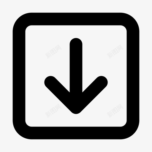 方形下箭头基本uisvg_新图网 https://ixintu.com 方形 箭头 基本 ui