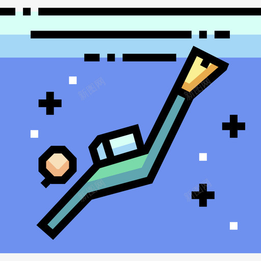 水肺潜水水上运动1线性颜色svg_新图网 https://ixintu.com 水肺 潜水 水上运动 线性 颜色