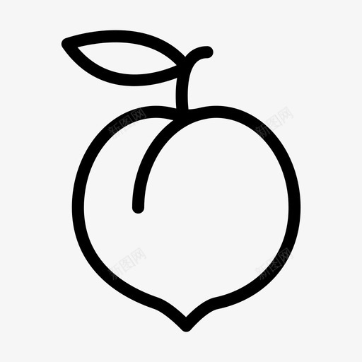 桃吃食物svg_新图网 https://ixintu.com 自然 食物 水果 字形