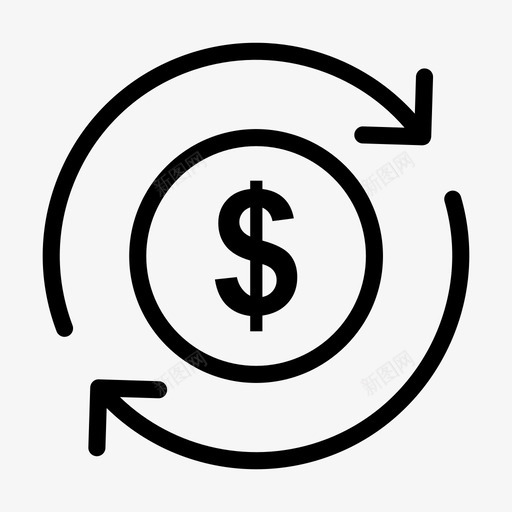 美元转账硬币兑换svg_新图网 https://ixintu.com 美元 转账 硬币 兑换 货币 业务管理 字形