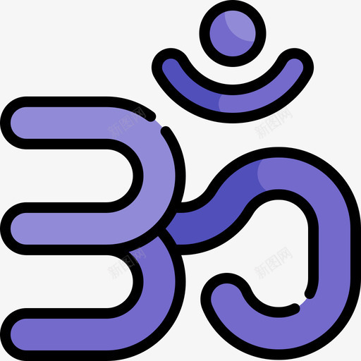 Om印度68线性颜色svg_新图网 https://ixintu.com Om 印度 线性 颜色