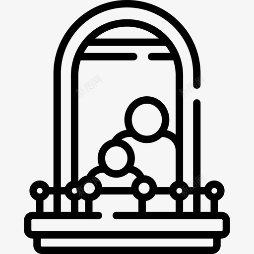 窗户窗户和阳台上的人2线性svg_新图网 https://ixintu.com 窗户 阳台 台上 线性
