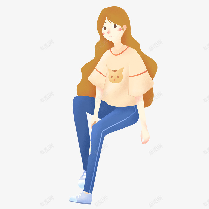 坐着90后女孩人物F专区png免抠素材_新图网 https://ixintu.com 专区 人物 坐着 坐着的小朋友 女孩