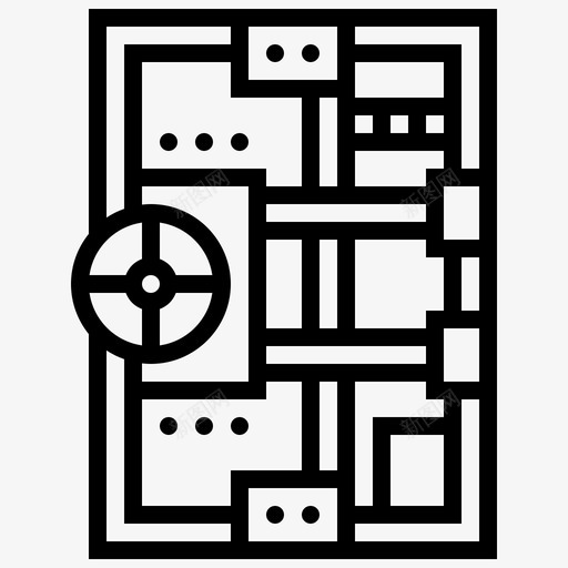 银行金库门保险箱svg_新图网 https://ixintu.com 银行 金库 保险箱 保安 警探
