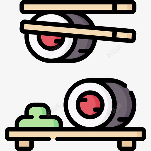 寿司快餐120原色svg_新图网 https://ixintu.com 寿司 快餐 原色