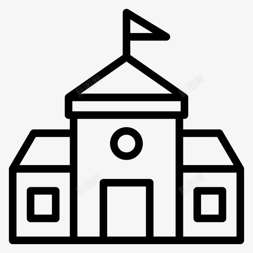 学校建筑教育svg_新图网 https://ixintu.com 建筑 学校 教育 学习 大学 景观