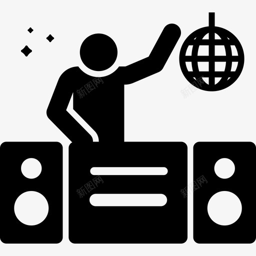 DJ迪斯科舞厅34填充svg_新图网 https://ixintu.com DJ 迪斯科 舞厅 填充