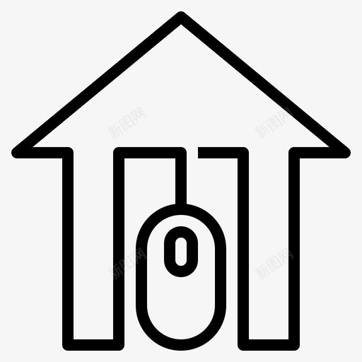 电脑鼠标在家办公102线性svg_新图网 https://ixintu.com 电脑 鼠标 在家 办公 线性