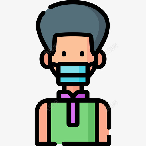 女人头像带医用面具10线性颜色svg_新图网 https://ixintu.com 女人 头像 医用 面具 线性 颜色