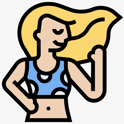 模特职业女性4线性颜色svg_新图网 https://ixintu.com 模特 职业女性 线性 颜色