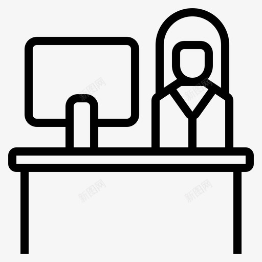 信息商务前台svg_新图网 https://ixintu.com 酒店 信息 商务 前台 轮廓 图标