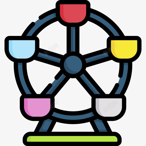 摩天轮78级线性颜色svg_新图网 https://ixintu.com 摩天轮 78级 线性 颜色