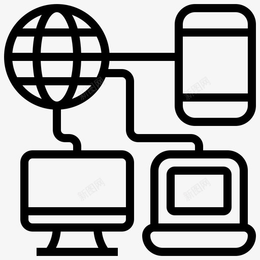 网络卫星12线性svg_新图网 https://ixintu.com 网络 卫星 线性