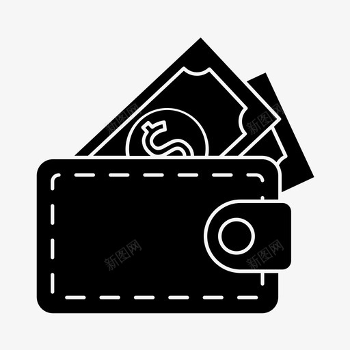 钱包和纸币商业金融svg_新图网 https://ixintu.com 钱包 纸币 商业 金融