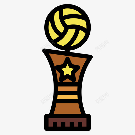 奖杯排球1线颜色svg_新图网 https://ixintu.com 奖杯 排球 颜色