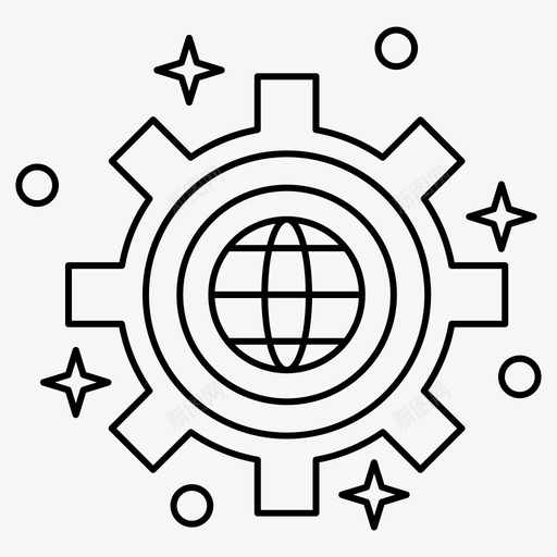 齿轮发动机互联网svg_新图网 https://ixintu.com 齿轮 发动机 互联网 设置 企业管理 细线