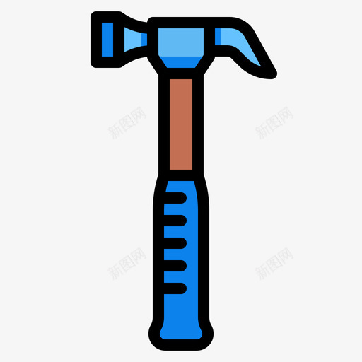 锤子家用工具4线颜色svg_新图网 https://ixintu.com 锤子 家用 工具 颜色
