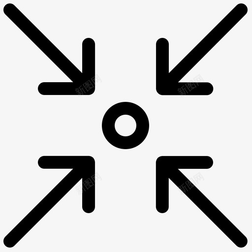 箭头向内地图svg_新图网 https://ixintu.com 地图 导航 箭头 向内 粗体 lineset534