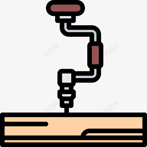手钻木8彩色svg_新图网 https://ixintu.com 手钻 彩色