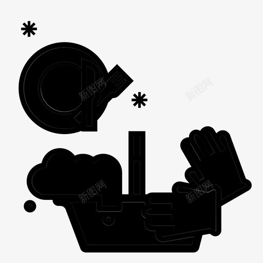 洗碗手洗家务svg_新图网 https://ixintu.com 洗碗 手洗 家务 厨房