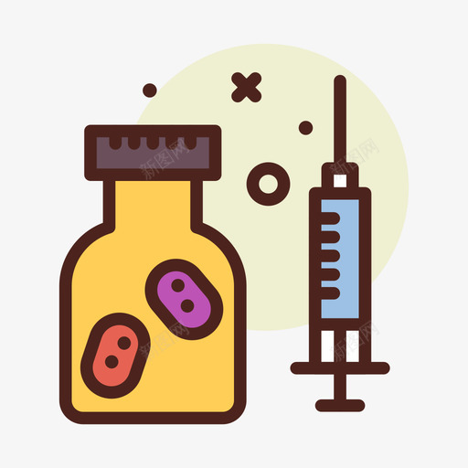 注射器疾病2线状颜色svg_新图网 https://ixintu.com 注射器 疾病 线状 颜色
