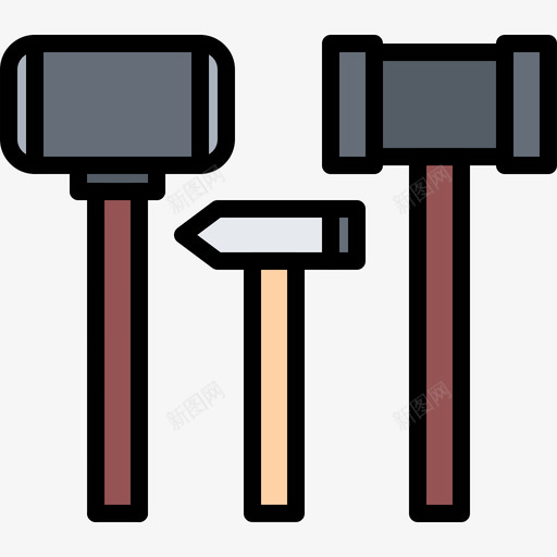 锤子铁匠3彩色svg_新图网 https://ixintu.com 锤子 铁匠 彩色