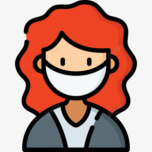 女人头像戴着医用面具7线性颜色svg_新图网 https://ixintu.com 女人 头像 戴着 医用 面具 线性 颜色