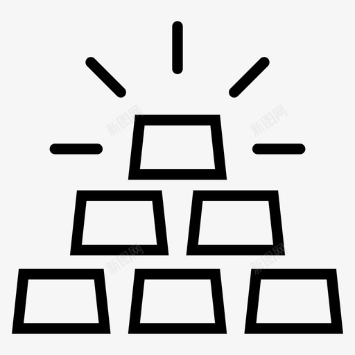 黄金金融货币svg_新图网 https://ixintu.com 金融 价值 黄金 货币 储蓄 28个 线图 图标