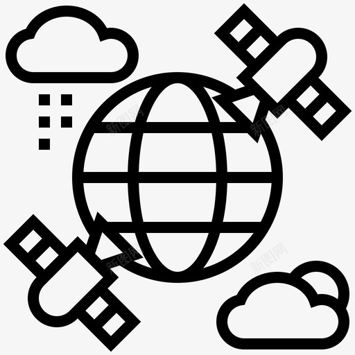 卫星连接卫星12线性svg_新图网 https://ixintu.com 卫星 连接 线性