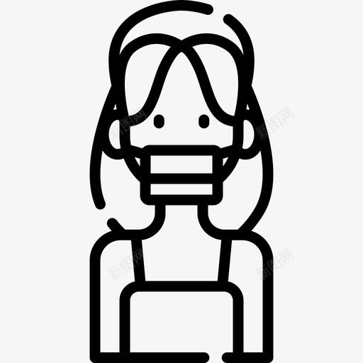 女人头像戴着医用面具7直系svg_新图网 https://ixintu.com 女人 头像 戴着 医用 面具 直系