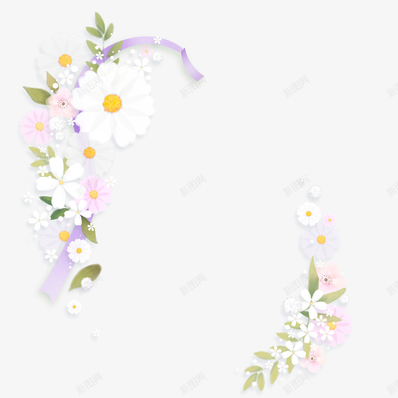 淡雅小清新水彩花朵边框png免抠素材_新图网 https://ixintu.com 邀请函装饰 包装底纹 春天花朵 樱花底纹 樱花边框 粉色樱花 粉色的花 小清新 元素 春天 春季 桃花 邹菊 水彩 粉色 花朵 边框 框 花