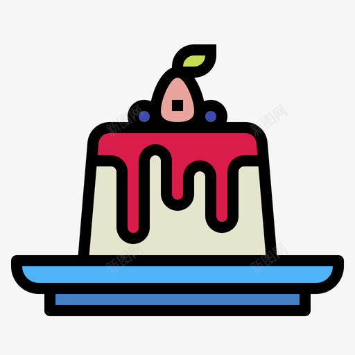 PannaCotta冰淇淋40线性颜色svg_新图网 https://ixintu.com Panna Cotta 冰淇淋 线性 颜色