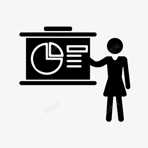 女商人在挂图上展示展示svg_新图网 https://ixintu.com 展示 商人 挂图 图上