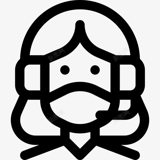 呼叫中心代理带医用面具的化身6直线型svg_新图网 https://ixintu.com 呼叫中心 代理 医用 面具 化身 直线 线型