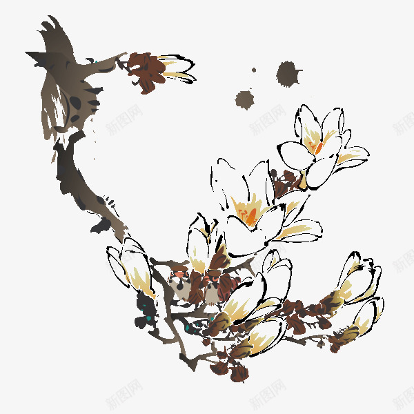 中国古风水墨花手绘水彩植物花卉装饰透明ps201中png免抠素材_新图网 https://ixintu.com 中国 古风 水墨 手绘 水彩 植物 花卉 装饰 透明 ps201