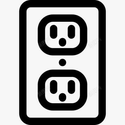 家用电源插座27线性svg_新图网 https://ixintu.com 家用 电源插座 线性