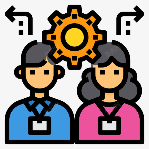 员工人力资源84线性颜色svg_新图网 https://ixintu.com 员工 人力资源 线性 颜色